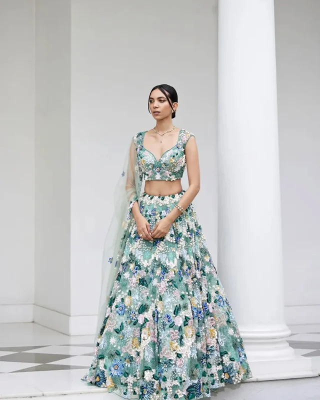 Elegance woven into every thread.💗
This pastel floral lehenga is your perfect pick for a modern yet traditional statement. Light, breezy, and beautifully detailed — just the right vibe for a summer wedding or a daytime celebration.✨

#Bombay_Trendz #FloralDreams #PastelElegance #ModernEthnicWear #LehengaLove #DesiGlam #SummerShaadiStyle #EthnicVibes #BridalInspo #SangeetLook #StyleWithGrace #IndianCouture #WeddingSeasonReady #IndianWedding